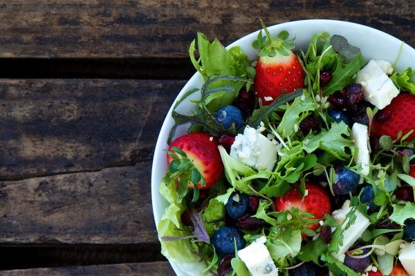 salad with blueberry and feta cheese