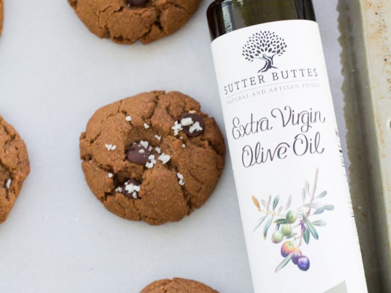 Crunchy Double Chocolate Salted Olive Oil Cookies