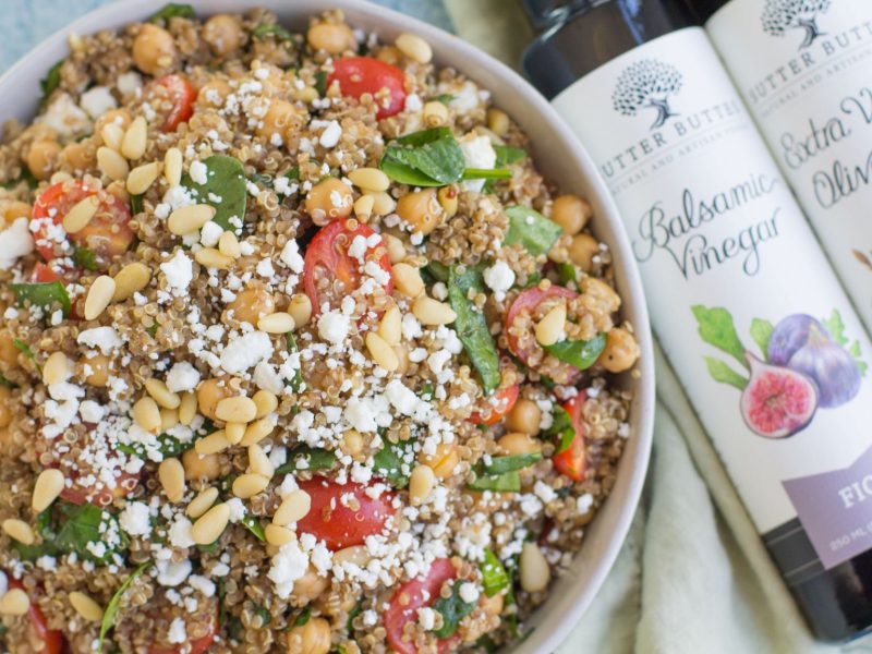 Fig and Goat Cheese Chickpea Quinoa Salad