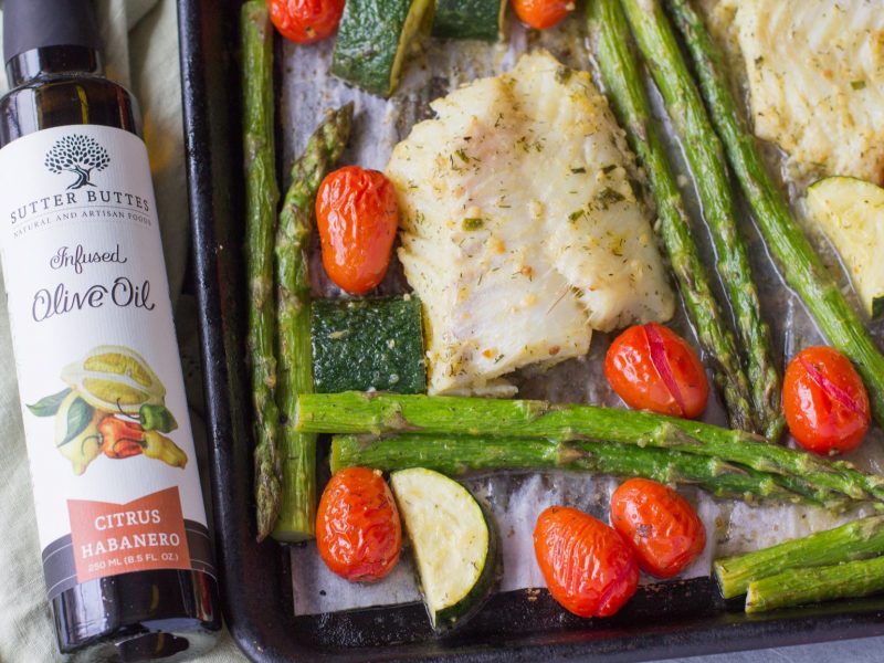 Citrus Habanero Baked Cod with Vegetables