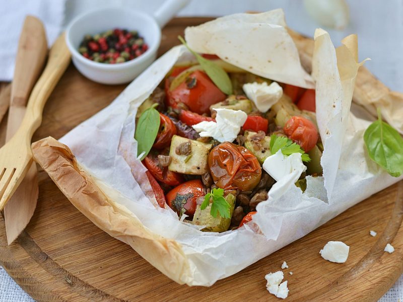 Parchment Packet Mediterranean Vegetables